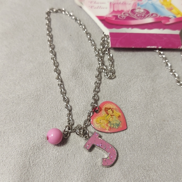 🎁 FREE! NIP Disney Princess Charm Necklace "J" - Picture 2 of 4